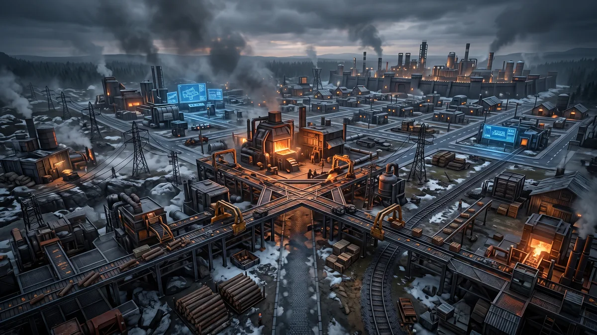 Two pressured settlements facing storms, scarcity, and difficult survival decisions
