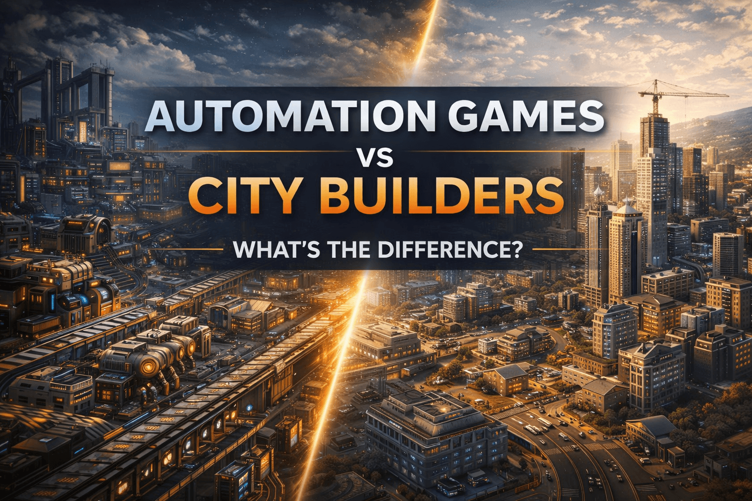 Automation games vs city builders comparison cover art