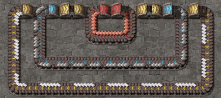 Factorio underground belt braiding showing compact automation routing