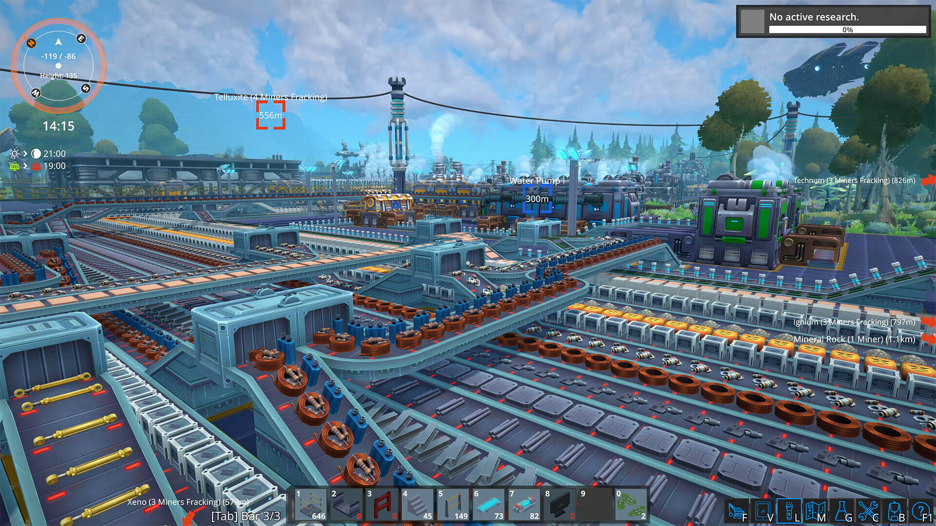 Foundry voxel factory building in a first-person sandbox